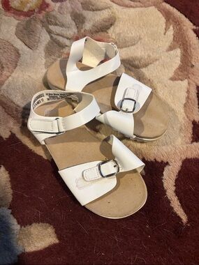 Wonder Nation Classic White Ankle-Strap Sandals